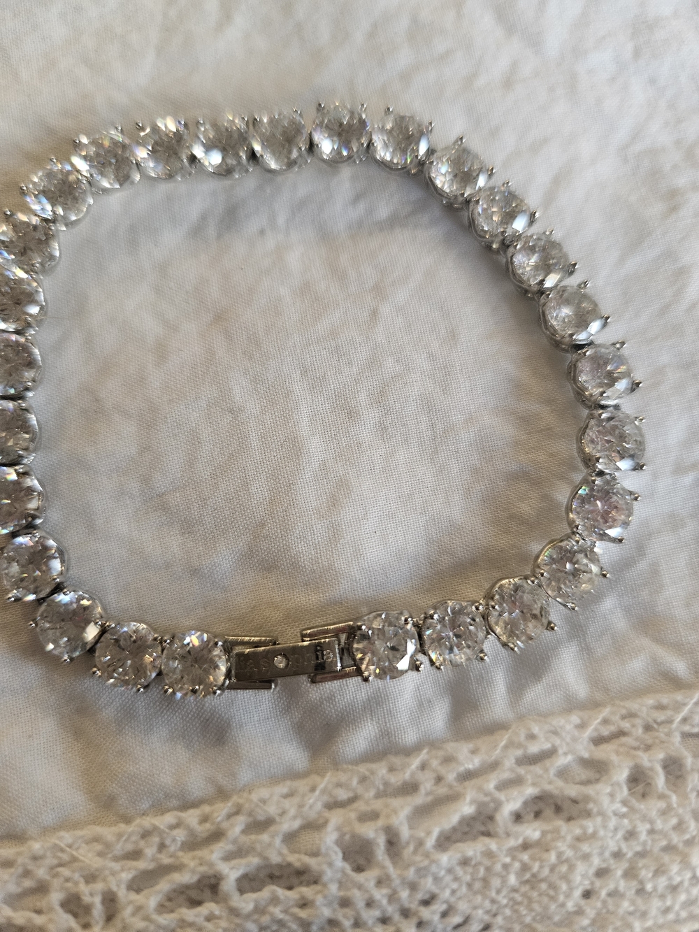 Lia Sophia Clear Crystal Tennis Bracelet - Silver
